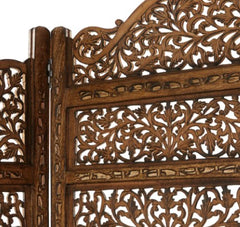 1 - MDF Traditional Room Divider Screen 72 x 80 x 1 in Brown for a boho-chic workplace