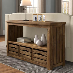 Distressed Finish Senoia 49'' Console Table Offer Plenty of Storage Space