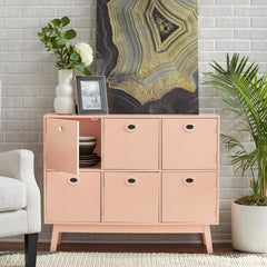 Simple Living Storage Cabinet - Pink Offers Plenty of Space for Clothing, Household Items, or Extra Bedding