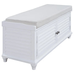 White Solid Wood Bench Contemporary Style Exquisite and Comfortable