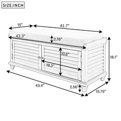 White Solid Wood Bench Contemporary Style Exquisite and Comfortable