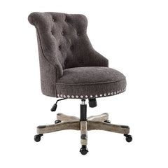 Charcoal Soule Task Chair Enveloped in Brushed Polyester Blend