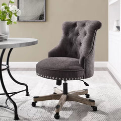 Charcoal Soule Task Chair Enveloped in Brushed Polyester Blend