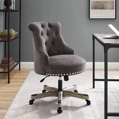 Charcoal Soule Task Chair Enveloped in Brushed Polyester Blend