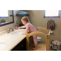 Varnished Step Stool Bring your Child Safely to Counter Height