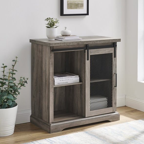 Gray Wash 32'' Wide Server Accent Storage To your Entryway, Buffet in your Kitchen, Bar Storage in your Dining, TV Stand in your Living Room