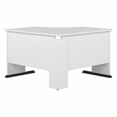 Studio A White Desk with Cable Management Contemporary Style