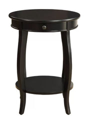 Black Shropshire End Table with Storage Transitional Silhouette Black Finish