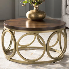 Tanna Coffee Table Round Tabletop Solid Mango Wood