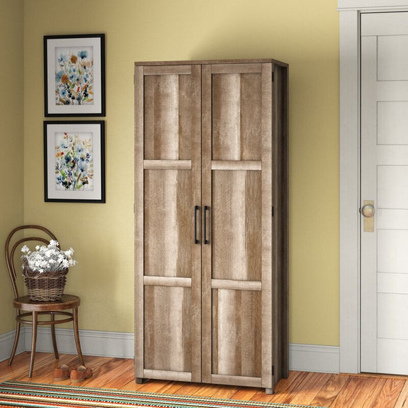 Lintel Oak Tiberius Armoire Hidden Storage Behind Doors