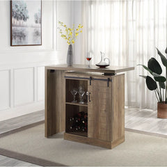 Tripp Bar Cabinet Rotation 360 Degree Farmhouse Style Natural Tone