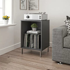 Graphite Gray Valto Audio Cabinet Offer Plenty of Storage Space Perfect Organize