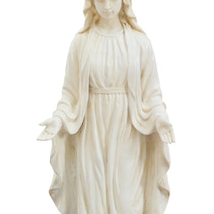 Virgin Mary Outdoor Garden Statue - White Bless your home with this Mary statue. The Mary