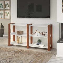 Voss 60'' Console Table Contemporary Style 3 Shelf Horizontal Bookcase