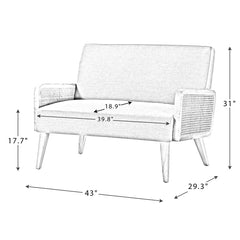 Pewter Warlick Loveseat Sturdy Hardwood Frames and Armrests Design