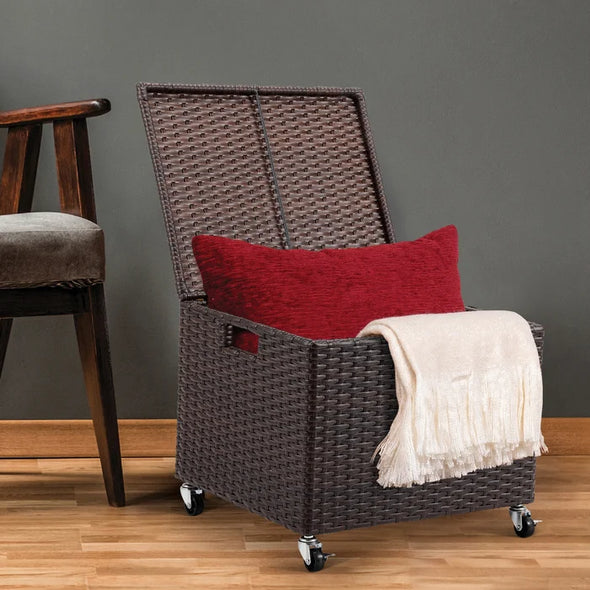 Espresso Wicker Basket Adds a Stylish and Decorative Accent Durable and Robust Bamboo