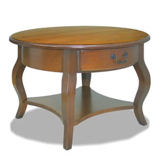 Brown Cherry Wilfredo Solid Wood Coffee Table with Curvy Cabriole Legs