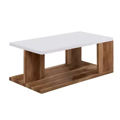 Coffee Table Solid Manufactured Wood Give your Living Space A Modern With Open Bottom Shelf