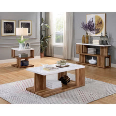 Coffee Table Solid Manufactured Wood Give your Living Space A Modern With Open Bottom Shelf