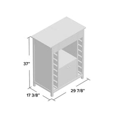 Bar Cabinet 14 Bottles Shelves And Hang Wine Glasses Center Compartment