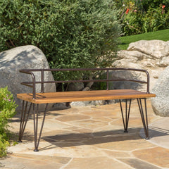 Acacia Wood Contemporary Twist to your Patio or Backyard with this Solid Acacia Wood Bench