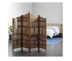 Brown MDF Traditional Room Divider Screen 72 x 80 x 1