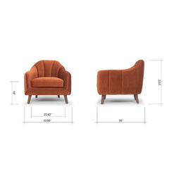 Stax Rust Polyester Boevange-Sur-Attert 34'' Wide Armchair