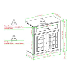 Dark Walnut Halethorpe 33'' Tall Glass 2 Door Accent Cabinet