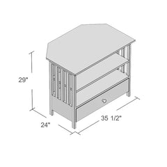 Heather Gray Lynn Solid Wood TV Stand for TVs up to 43" Feature a Slatted Design