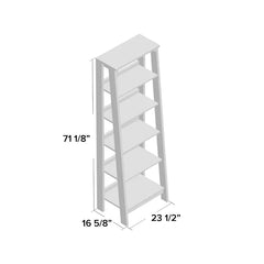 Jamocha Wood Massena 71.125'' H x 23.5'' W Ladder Bookcase Crafted from Wood