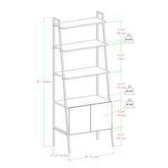 Rustic Oak Little Italy 72'' H x 28'' W Ladder Bookcase Frame Material