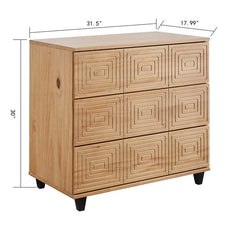 Davares 3 Drawer 31.5'' W Dresser Unique Geometric Detail Indoor Design