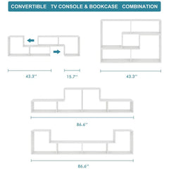 Black Akins TV Stand for TVs up to 65" Made of Engineered Wood Geometric Shapes