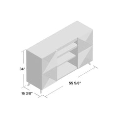 White Halvorsen TV Stand for TVs up to 65" Made from Engineered Wood in a Neutral Finish