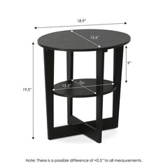 Lansing 19.5'' Tall Cross Legs End Table Set X-Shaped Bases with Open Lower Shelves