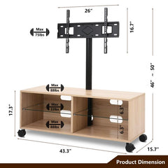 Dibenedetto Symple Stuff Floor Stand Mount for Screens with Shelving Holds up to 88 Lb. lbs