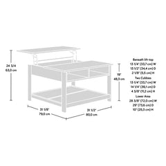 Kevondrick Lift Top 4 Legs Coffee Table with Storage Divided Hidden Storage