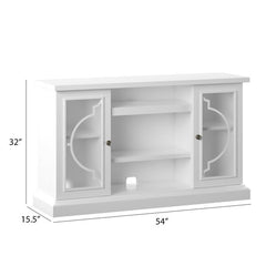 White Braydon TV Stand for TVs up to 60" Showcases a Clean Finish