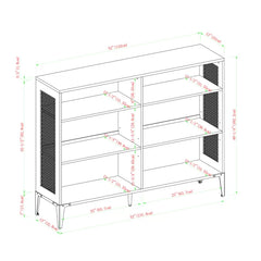 Gray Wash Nazarene 40'' H x 52'' W Standard Bookcase Mixed Material Bookshelf