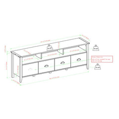 Gray Wash Hedy TV Stand for TVs up to 85" Three Open Cubbies Beneath