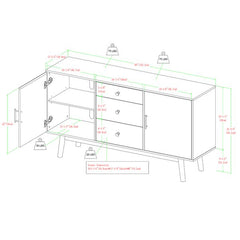 Bloomfield TV Stand for TVs up to 65"  Two Cabinets with Adjustable Shelving