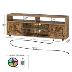 Erhardt TV Stand for TVs up to 65" Adjustable LED Lighting System