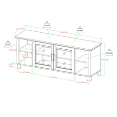 Gray Wash Eberardo TV Stand for TVs up to 58" Clean Lined Bar Pulls Hardware