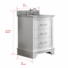 Evergreen Goleta 24" Single Bathroom Vanity Set Functional Soft Close Drawers