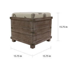 Hadley Weathered Storage Ottoman Comfortable Extra Seat when Needed