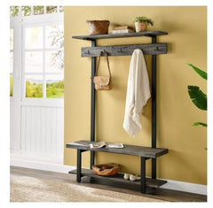 Carbon Loft Lawrence Entryway Hall Tree with Bench and Coat Hooks