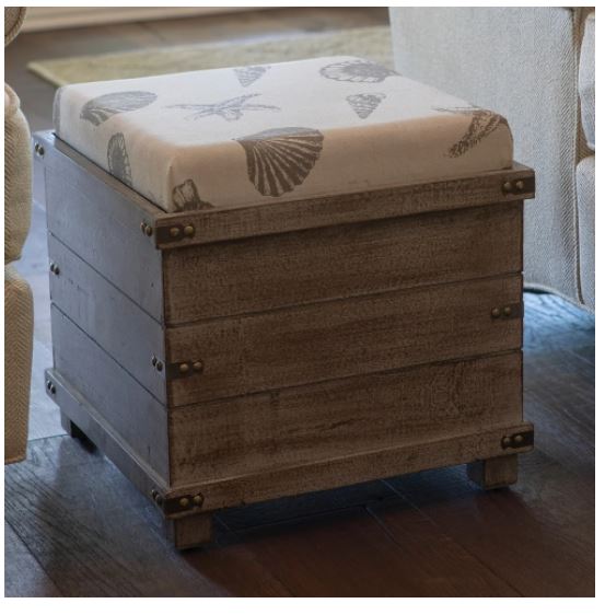 Hadley Weathered Storage Ottoman Comfortable Extra Seat when Needed