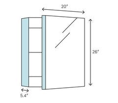 Recessed or Surface Mount Framed 1 Door Medicine Cabinet with 2 Adjustable Shelves Rust- And Rot-Resistant