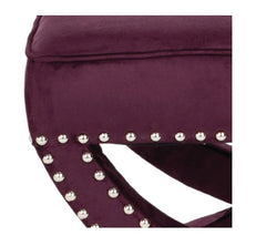 Safavieh Dante X-Bench Purple Ottoman Rich Royal Purple Contrasts