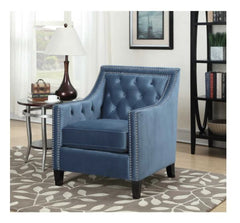 Picket House Furnishings Teagan Tufted Upholstered Accent Chair Marine Blue